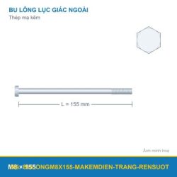 Bulong mạ kẽm M8x155
