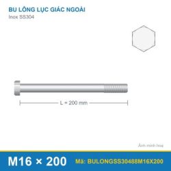 Bu lông SS304 8.8 M16x200 (bộ)
