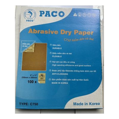Giấy nhám khô C750 ( 9inch x 11inch) P600 PACO