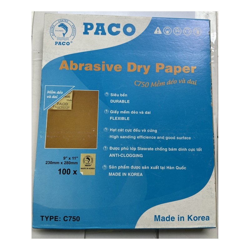 Giấy nhám khô C750 ( 9inch x 11inch) P600 PACO