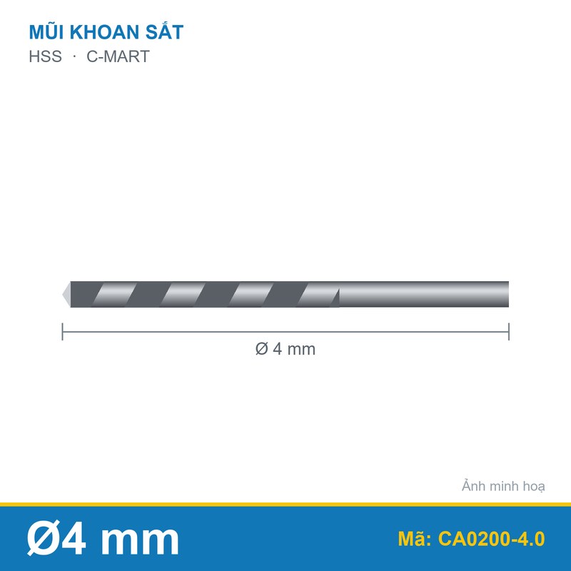 Mũi khoan CA0200-4.0 4.0mm C-MART