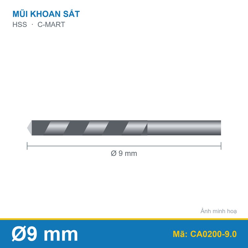Mũi khoan CA0200-9.0 9.0mm C-MART