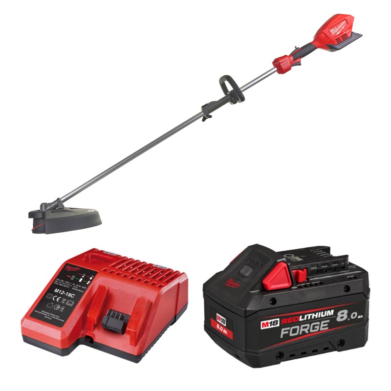 Máy cắt cỏ Milwaukee M18 FOPH-0 + Phụ kiện cắt cỏ M18 FOPH-LTA + Pin M18 FB8 + Sạc M12-18C