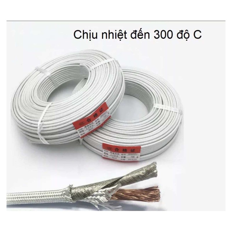 Dây điện chịu nhiệt bọc sợi thuỷ tinh (amiăng)