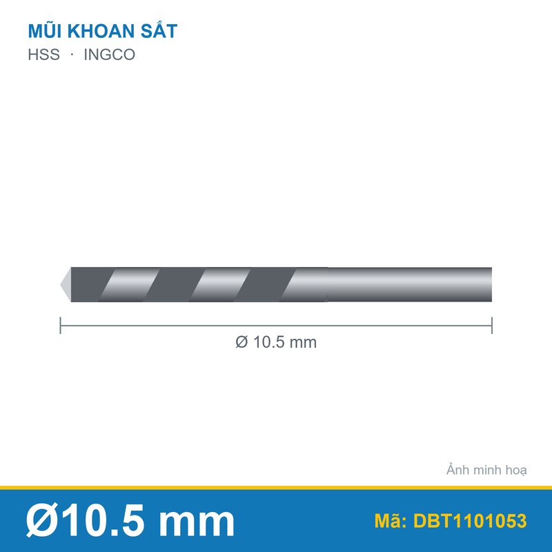 Mũi khoan kim loại HSS DBT1101053 (10.5mm) INGCO