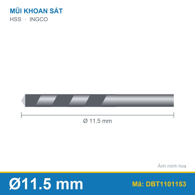 Mũi khoan kim loại HSS DBT1101153 (11.5mm) INGCO