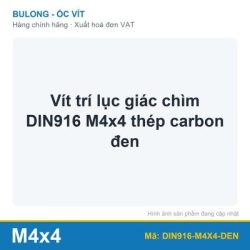 Vít trí lục giác chìm DIN916 M4x4 thép carbon đen