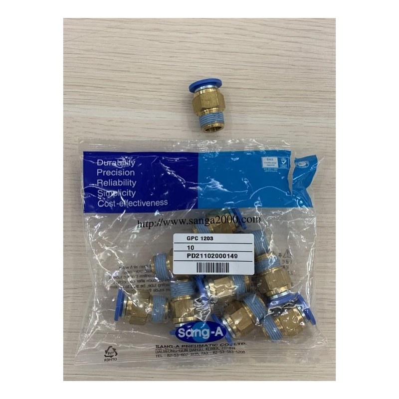 Nối hơi ren ngoài GPC1203 (Ống 12 ren 17) SANG-A
