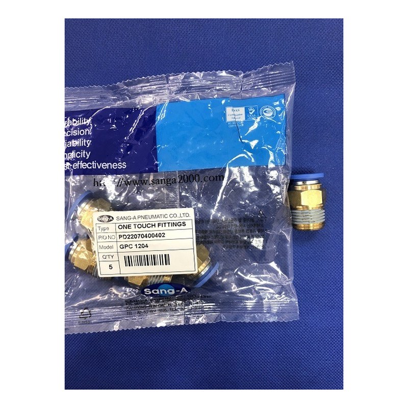 Nối hơi ren ngoài GPC1204 (Ống 12 ren 21) SANG-A