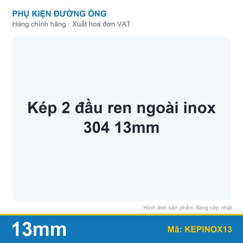 Kép 2 đầu ren ngoài inox 304 13mm
