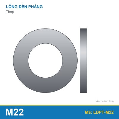 Long đền phẳng thép M22
