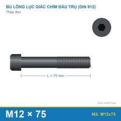 Bu lông lục giác chìm thép M12x75