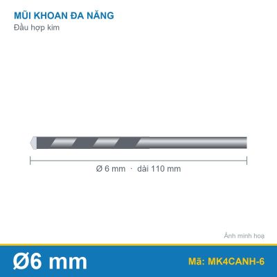 Mũi khoan đa năng 4 cạnh 6mm