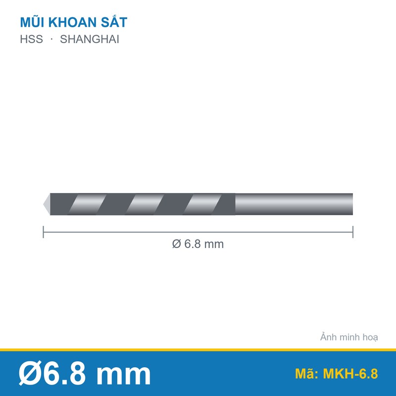 Mũi khoan 6.8mm SHANGHAI