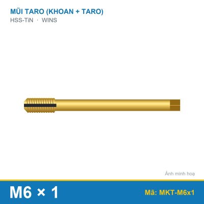 Mũi khoan taro HSS-TIN M6x1 WINS