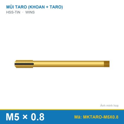 Mũi khoan taro HSS-TIN M5x0.8 WINS