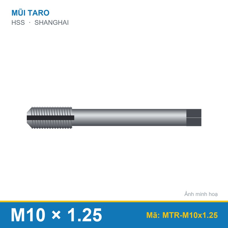Mũi taro M10x1.25 SHANGHAI (bộ)