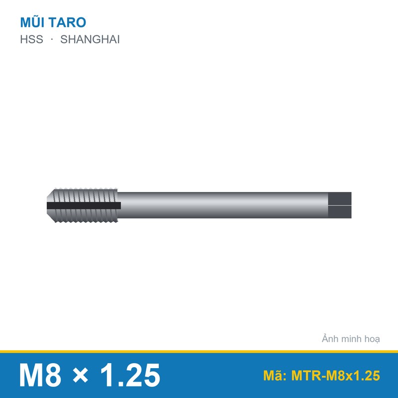 Mũi taro M8x1.25 SHANGHAI