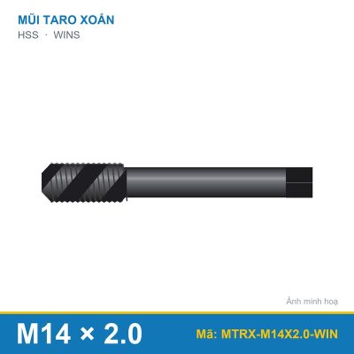 Mũi taro xoắn đen M14x2.0 WINS