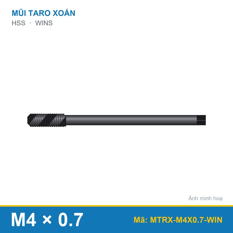 Mũi taro xoắn đen M4x0.7 WINS
