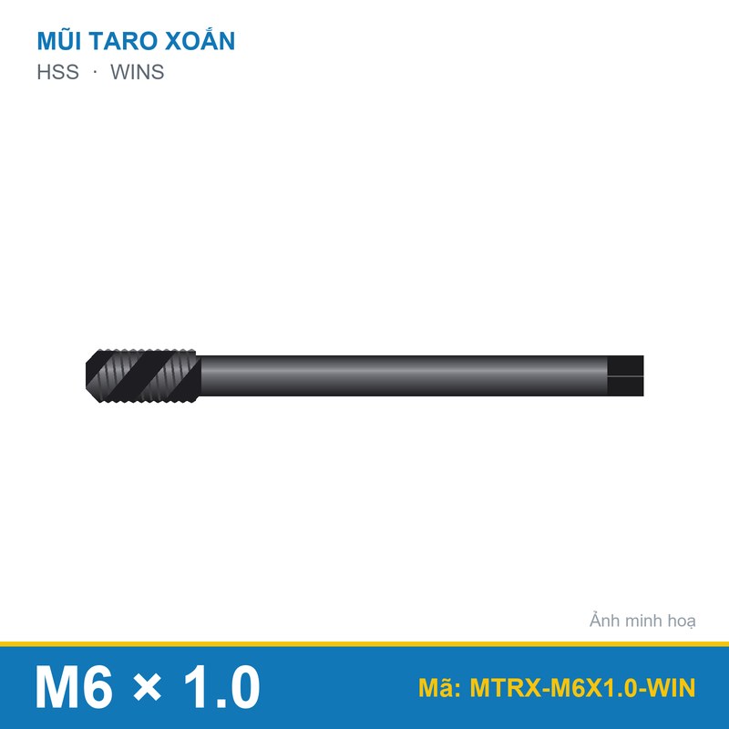 Mũi taro xoắn đen M6x1.0 WINS