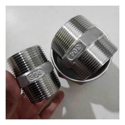 Nối 2 đầu ren ngoài inox 304 34x100