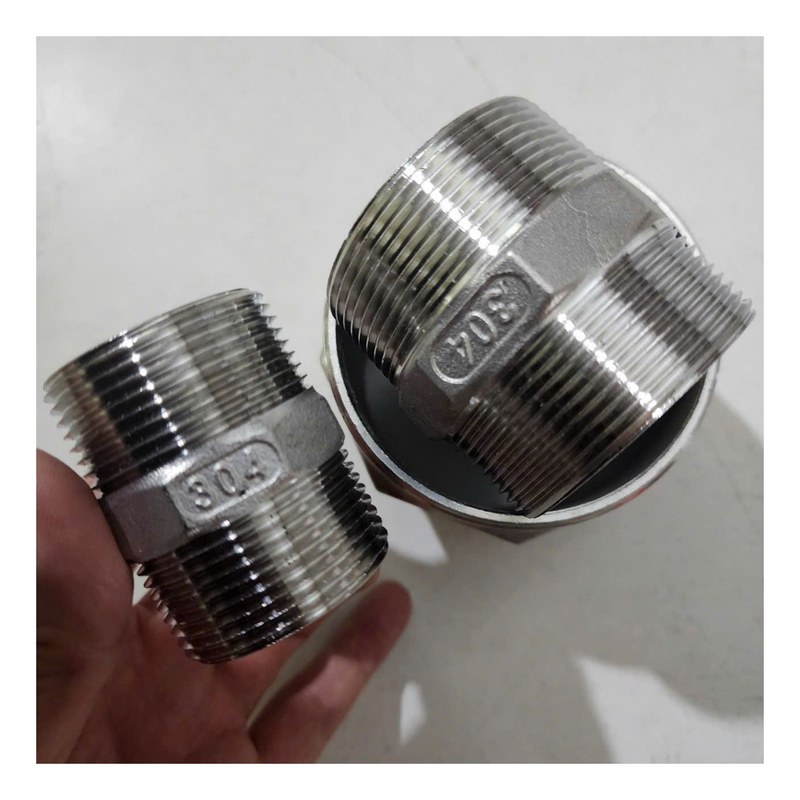 Nối 2 đầu ren ngoài inox 304 34x100