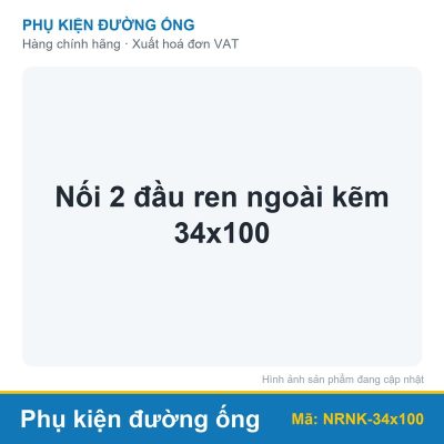 Nối 2 đầu ren ngoài kẽm 34x100
