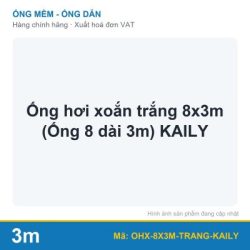Ống hơi xoắn trắng 8x3m (Ống 8 dài 3m) KAILY (sợi)