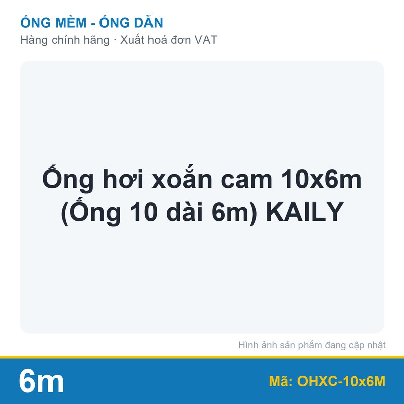 Ống hơi xoắn cam 10x6m (Ống 10 dài 6m) KAILY (sợi)