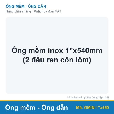 Ống mềm inox 1"x540mm (2 đầu ren côn lõm)