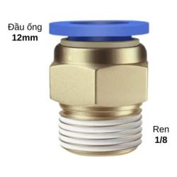 Nối hơi ren PC12-01 (Ống 12 ren 9.6) PVN