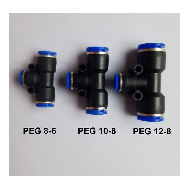 Nối hơi chữ T giảm PEGT06-08 (ống 6mm - ống 8mm) PVN