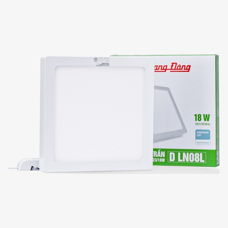 Đèn LED ốp trần vuông DLN08L 18W/23x23 (6500k) Rạng Đông