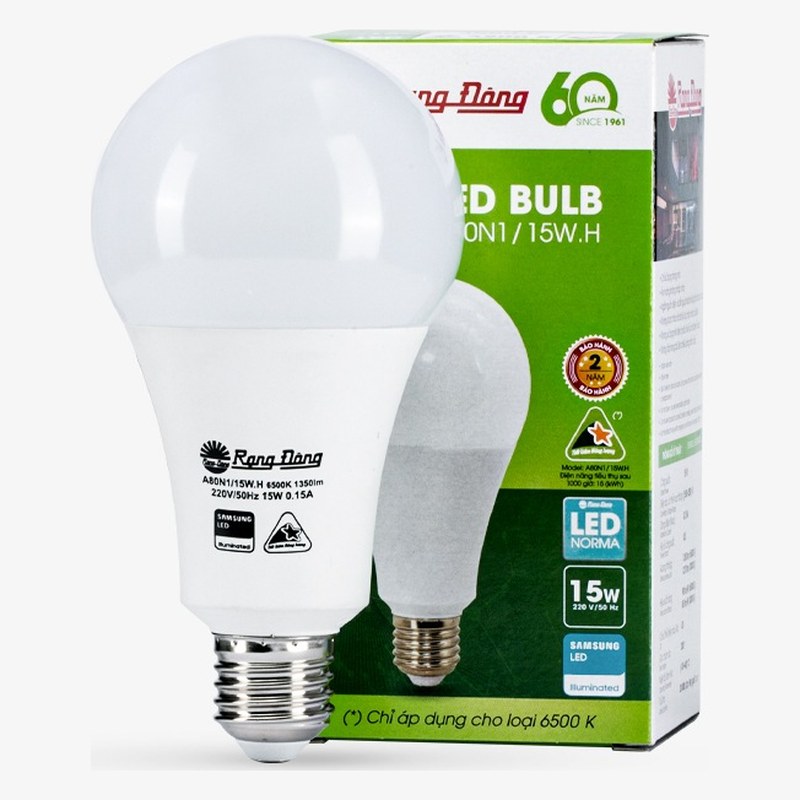 Đèn LED Bulb A80N1 (15W) Rạng Đông