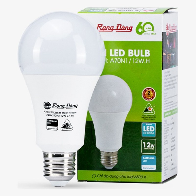 Đèn LED bulb A70N1 (12W) Rạng Đông