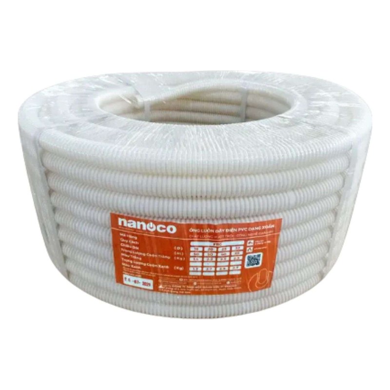 Ống ruột gà phi 16 trắng NANOCO