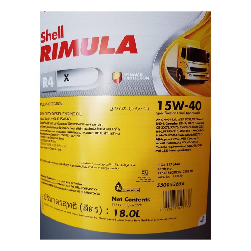 Dầu động cơ Rimula R4X 15W40 18L Shell