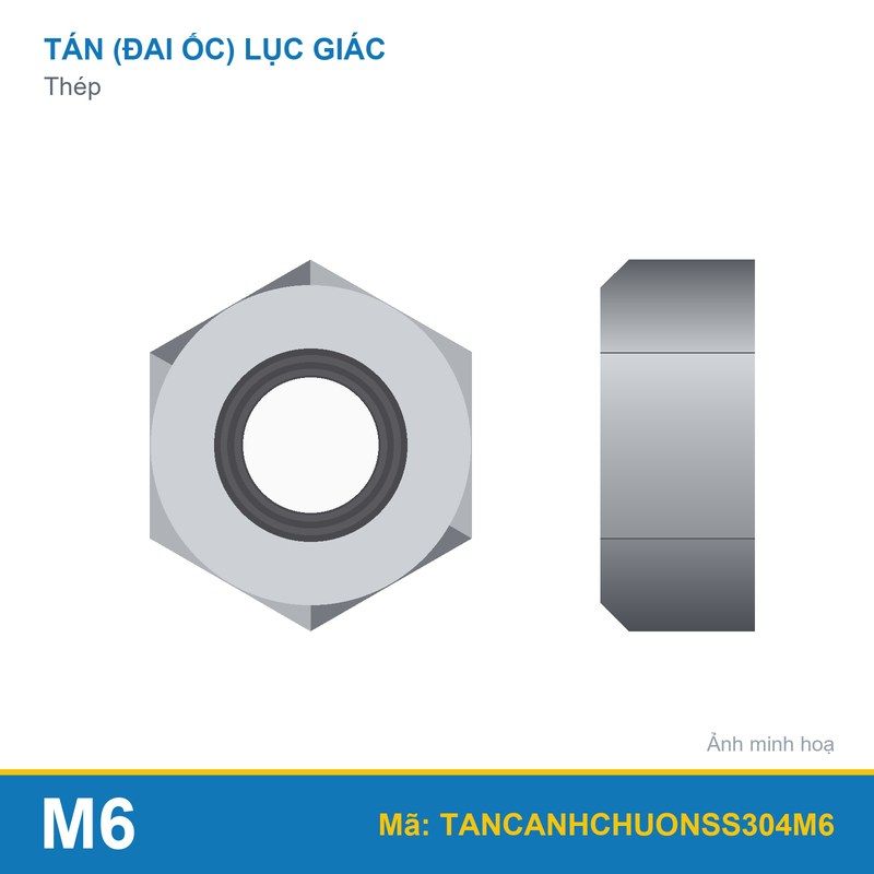 Tán cánh chuồn SS304 M6