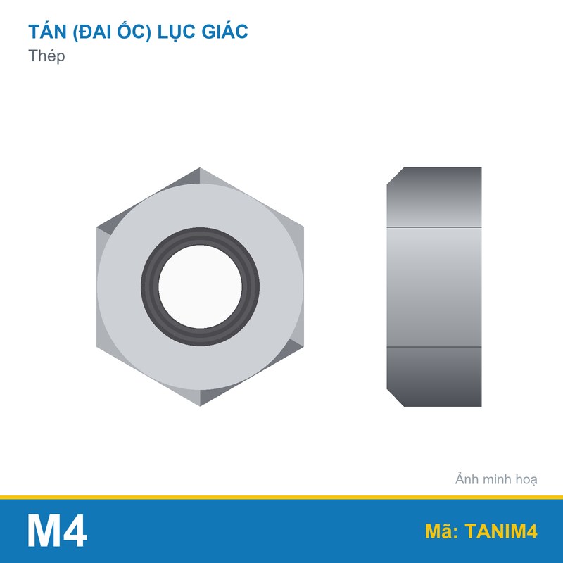 Tán SS304 M4