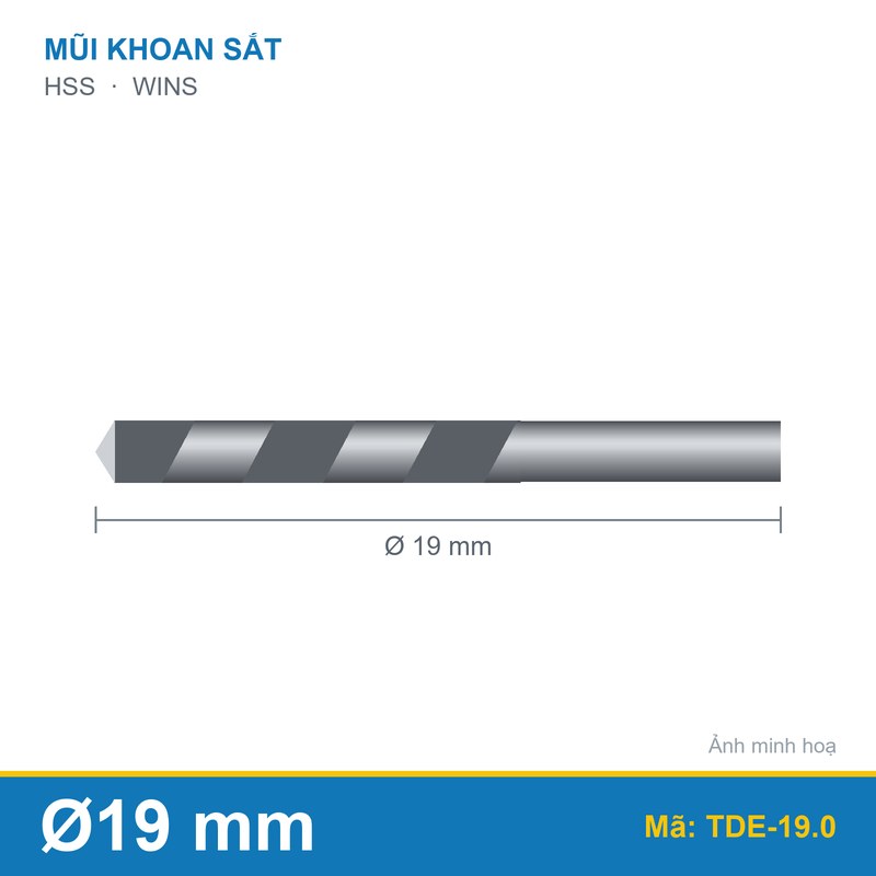Mũi khoan col HSSCo-19 19.0mm WINS