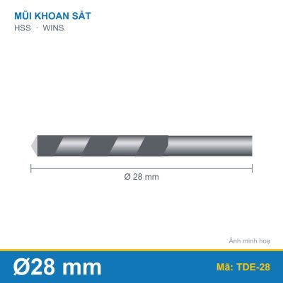 Mũi khoan col HSSCo-28 28.0mm WINS