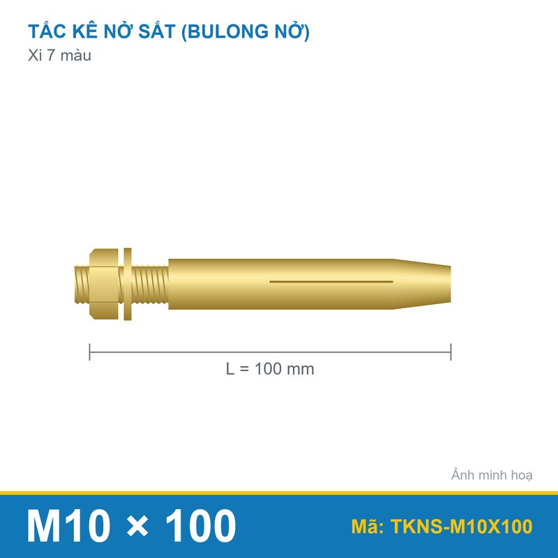 Tắc kê nở sắt xi 7 màu M10 x 100