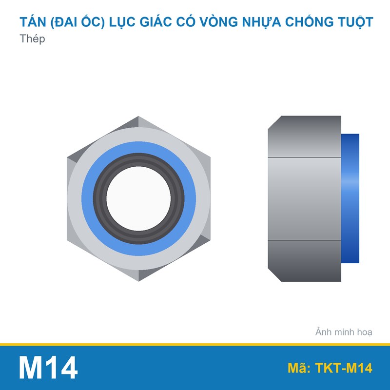 Tán keo thép M14