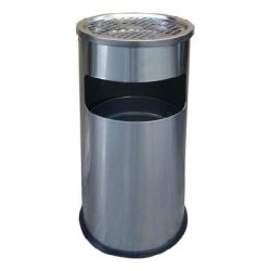 Thùng rác inox tròn gạt tàn D250X610mm