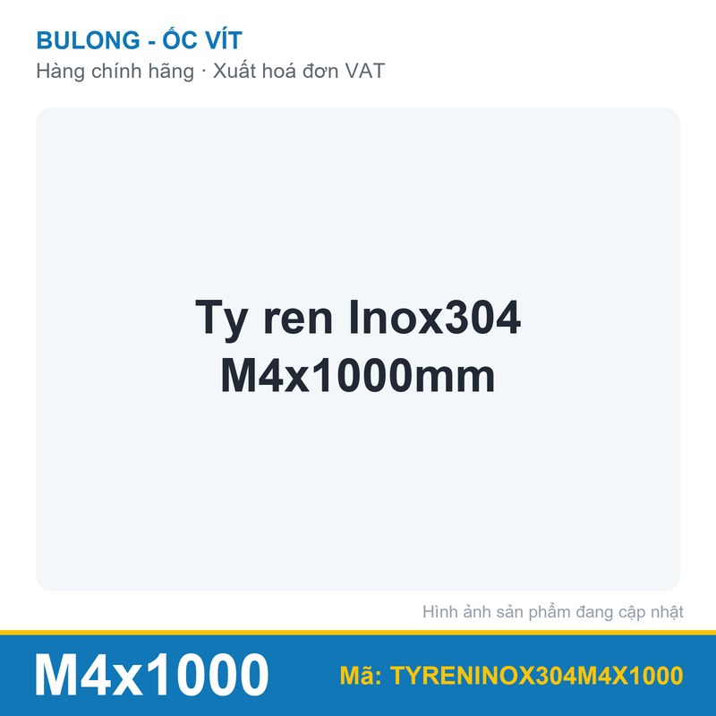 Ty ren Inox304 M4x1000mm
