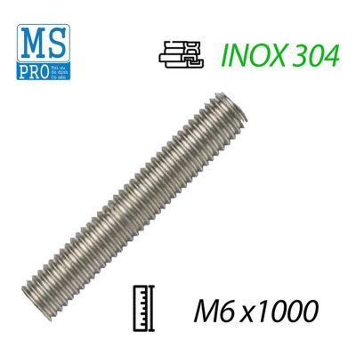 Ty ren Inox 304 M6x1000